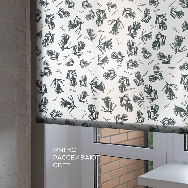 Изображение товара Рулонная штора Franc Gardiner Print Сосна 90x160 / 9403218145 (белый)