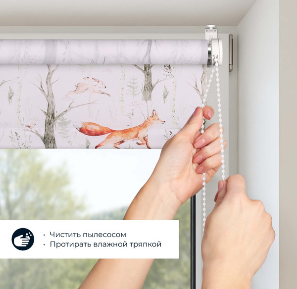 Изображение товара Рулонная штора Franc Gardiner Print Лесные друзья лисы, день 55x160 / 9403217700