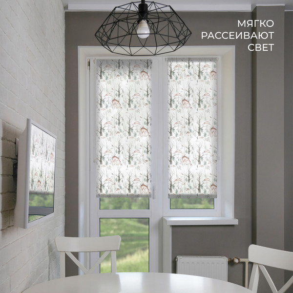 Изображение товара Рулонная штора Franc Gardiner Print Лесные друзья олени, день 45x160 / 9403217903