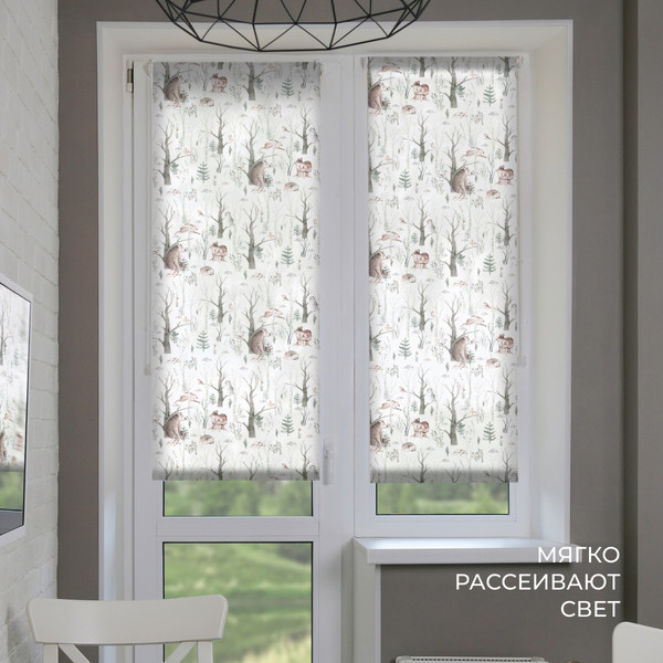 Изображение товара Рулонная штора Franc Gardiner Print Лесные друзья медведи, день 45x160 / 9403219007