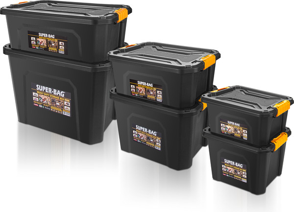 Изображение товара Ящик для хранения Super Bag ASR-4038 (60л, черный, с крышкой)