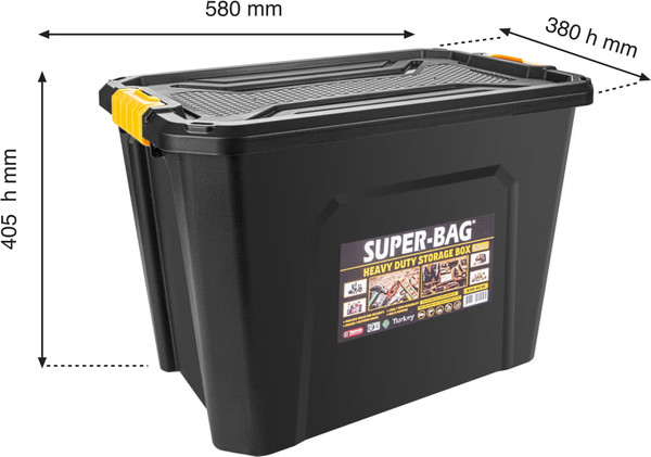 Изображение товара Ящик для хранения Super Bag ASR-4038 (60л, черный, с крышкой)