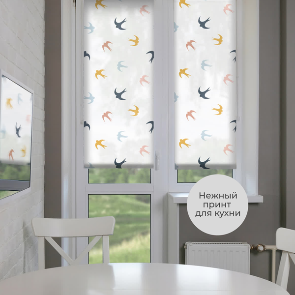 Изображение товара Рулонная штора Franc Gardiner Print Небесные ласточки 110x160 / 9403217934 (мультиколор)