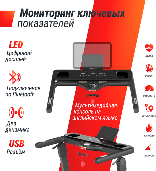 Изображение товара Электрическая беговая дорожка UNIX Fit Hi-tech F3 Plus / TDHTF3PG (космический серый)