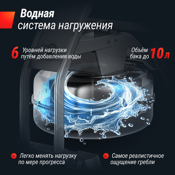 Изображение товара Гребной тренажер UNIX Fit Water Rower 340 / RMWT340