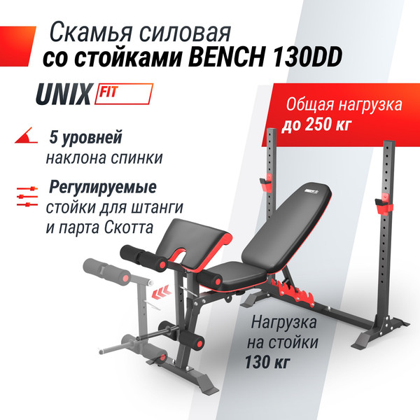 Изображение товара Скамья многофункциональная UNIX Fit Bench 130DD / BSBNRK130DD