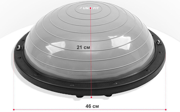 Изображение товара Силовой тренажер UNIX Fit Полусфера балансировочная Bosu / BSSP46 (с эспандерами)