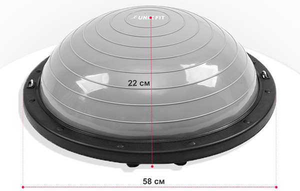 Изображение товара Силовой тренажер UNIX Fit Полусфера балансировочная Bosu / BSSP58 (с эспандерами)