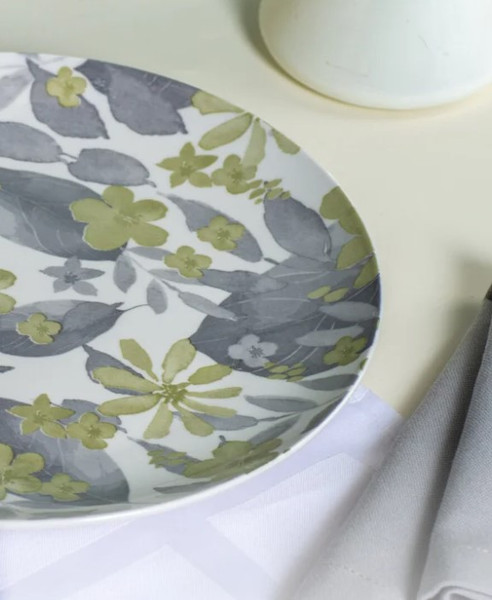 Изображение товара Тарелка столовая обеденная Domenik Blooming DMD235 (зеленый)