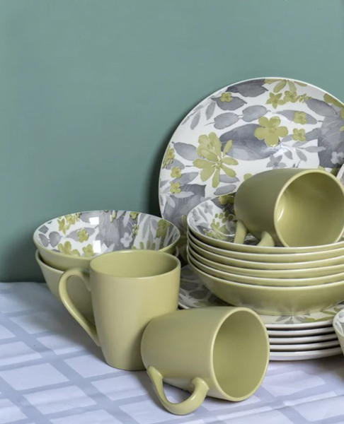 Изображение товара Тарелка столовая обеденная Domenik Blooming DMD235 (зеленый)