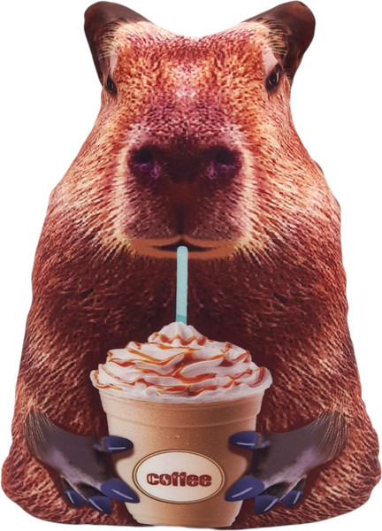 Изображение товара Мягкая игрушка Malvina Капибара с кофе  24см / 201.1.3