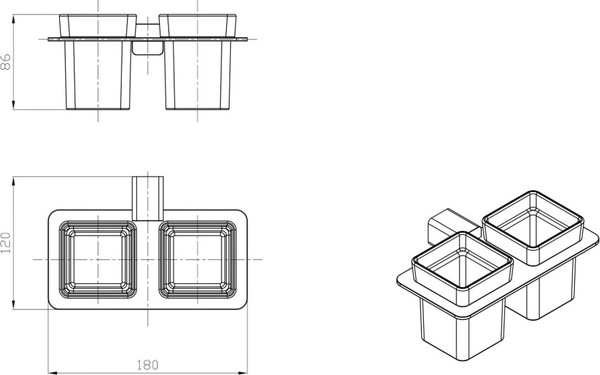 Изображение товара Набор стаканов для зубной щетки и пасты Raglo R301.08.03