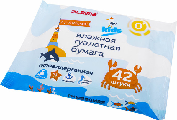 Изображение товара Влажная туалетная бумага Laima Детская / 115223 (42шт)