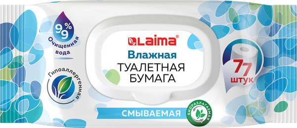 Изображение товара Влажная туалетная бумага Laima 115224 (77шт)