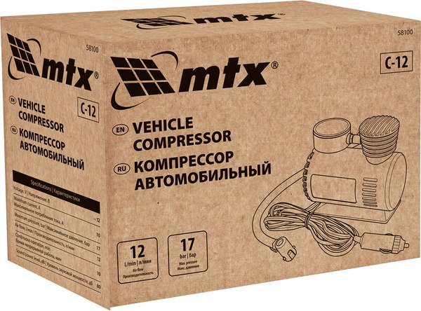 Изображение товара Автомобильный компрессор MTX С-12 / 58100