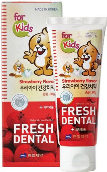 Изображение товара Зубная паста Hanil Fresh Dental for Kids Strawberry для детей со вкусом клубники (80мл)