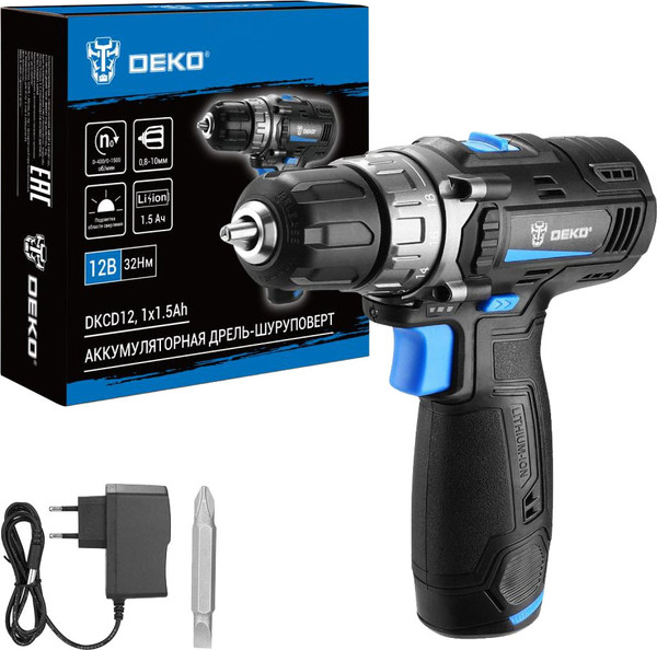 Изображение товара Аккумуляторная дрель-шуруповерт Deko DKCD12 / 083-1121