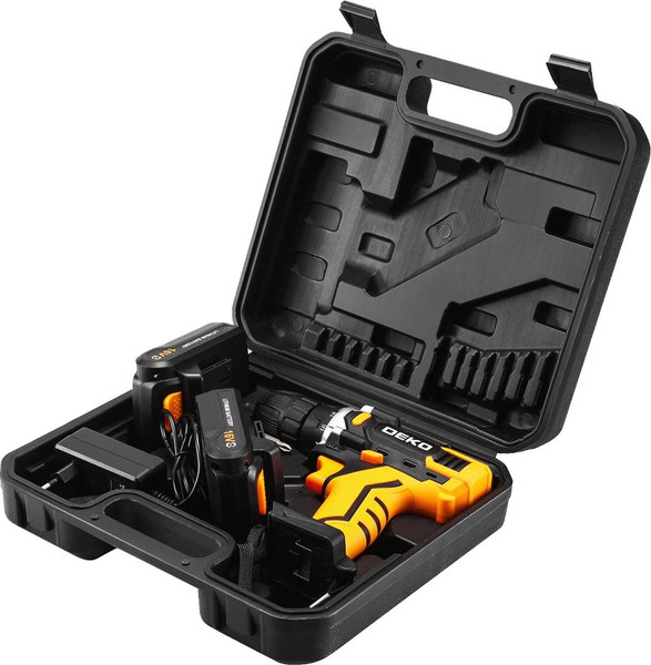 Изображение товара Аккумуляторная дрель-шуруповерт Deko Sharker 16V в кейсе / 083-1108