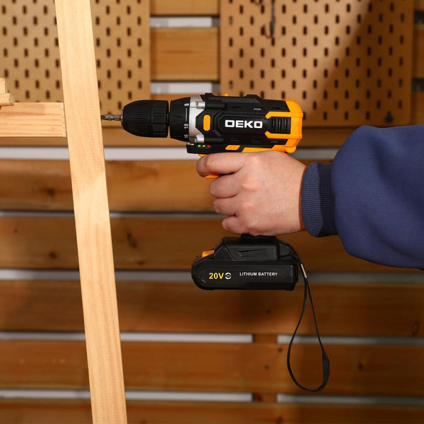 Изображение товара Аккумуляторная дрель-шуруповерт Deko Banger 20V ONE+ SET1 / 083-1110