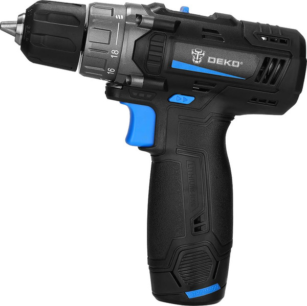 Изображение товара Аккумуляторная дрель-шуруповерт Deko DKCD12 в кейсе + набор инструментов 92шт / 083-1113