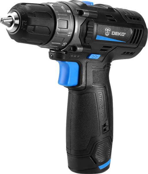 Изображение товара Аккумуляторная дрель-шуруповерт Deko DKCD12 в кейсе + набор инструментов 92шт / 083-1113