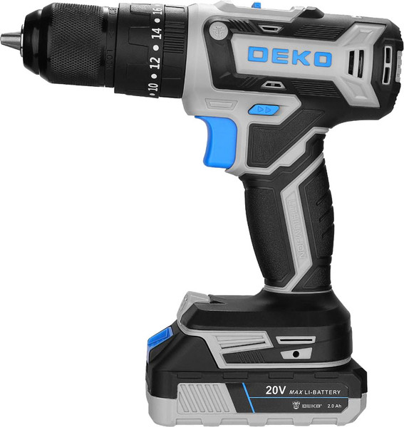 Изображение товара Аккумуляторная дрель-шуруповерт Deko DKCID20FU-Li / 083-1119
