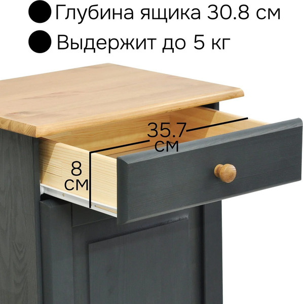 Изображение товара Тумба Dipriz Lena Д.10169.3 (серый воск/антик)