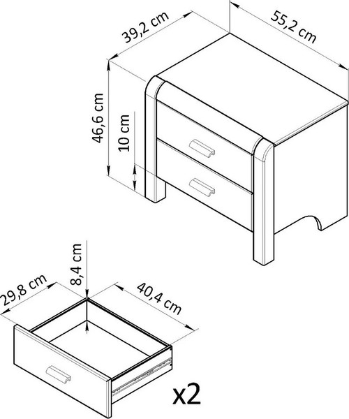 Изображение товара Прикроватная тумба Dipriz Мадейра Д.1437.1 (серый)