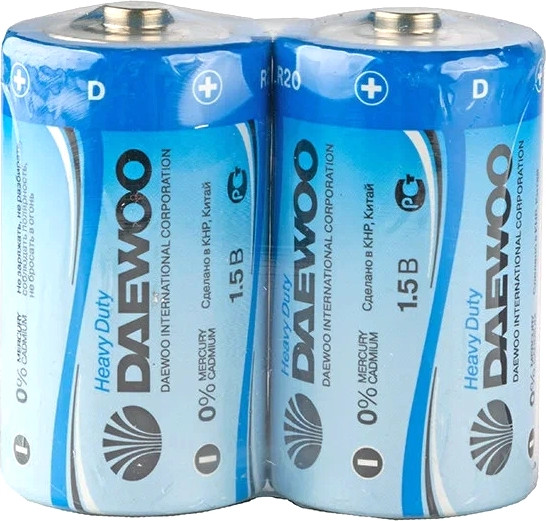 Изображение товара Комплект батареек Daewoo Heavy Duty R 20 SP2 / 5029453 (24шт)