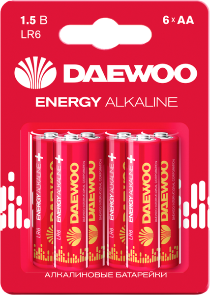 Изображение товара Комплект батареек Daewoo Energy Alkaline LR6 BL-6 / 5057067