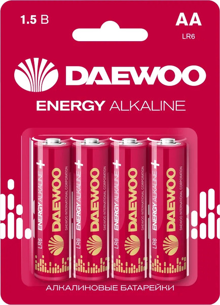 Изображение товара Комплект батареек Daewoo Energy Alkaline LR6 BL-4 / 5029781