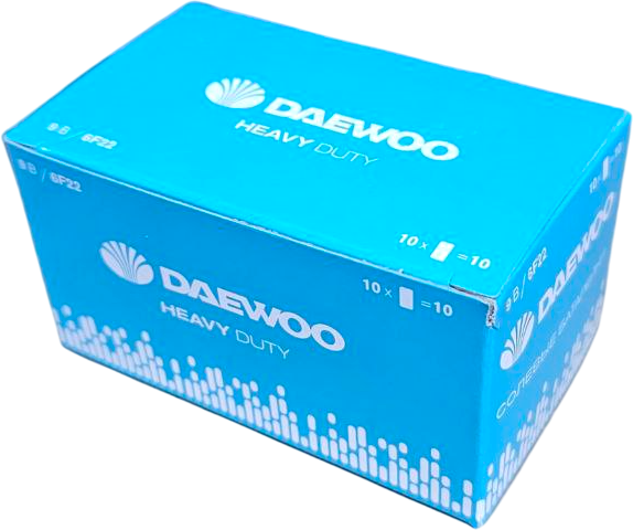 Изображение товара Комплект батареек Daewoo Heavy Duty 6F22 SP1 / 5029217 (10шт)