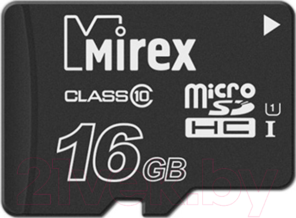Изображение товара Карта памяти Mirex microSDHC (Class 10) 16GB (13612-MCSUHS16)
