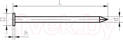 Изображение товара Гвоздь строительный ЕКТ 7.6x250 / VZ010271 (5кг)