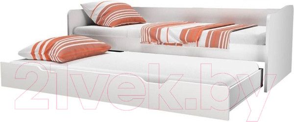 Изображение товара Двухъярусная выдвижная кровать детская Polini Kids Fun 4200 (белый)