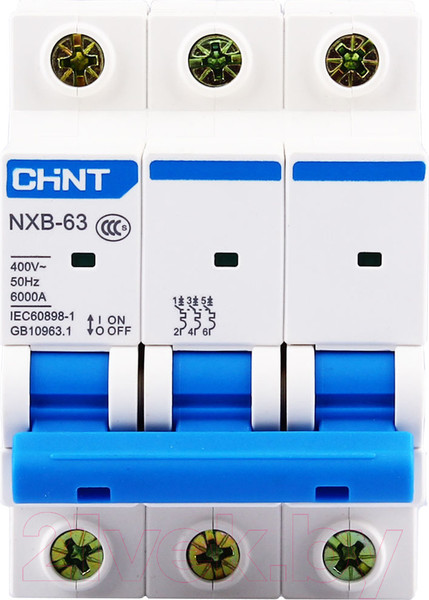 Изображение товара Выключатель автоматический Chint NXB-63 3P 1A 6кА C / 814164
