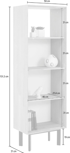 Изображение товара Стеллаж Dipriz Viby 500-1510H / Д.3232 (дуб/белесый дуб)