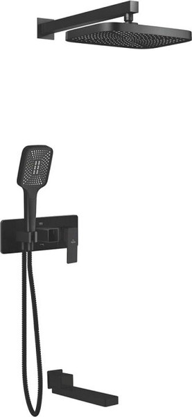 Изображение товара Душевая система со смесителем Rose R1035H (черный)