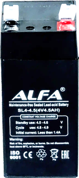 Изображение товара Аккумуляторная батарея ALFA battery 4V-4.5Ah F1 / SL4-4.5
