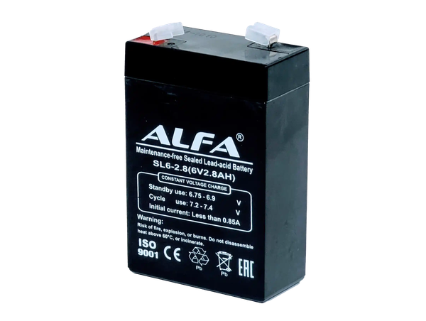 Изображение товара Аккумуляторная батарея ALFA battery 6V-2.8Ah F1 / SL6-2.8