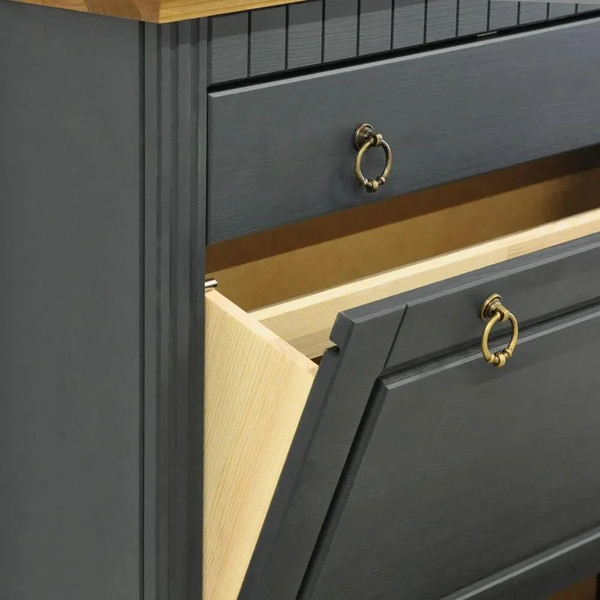 Изображение товара Тумба для обуви Dipriz Неаполь 3 дв.,1 ящ. / Д.15032.1 (серый/крышка антик)