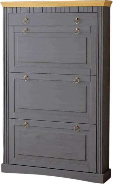 Изображение товара Тумба для обуви Dipriz Неаполь 3 дв.,1 ящ. / Д.15032.1 (серый/крышка антик)