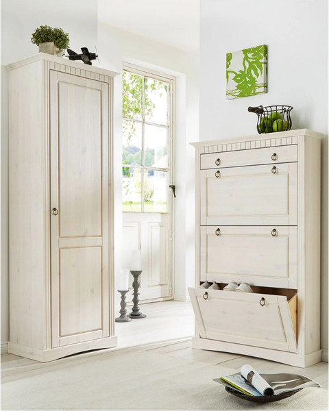 Изображение товара Тумба для обуви Dipriz Неаполь 4 дв.,1 ящ. / Д.7111-11 (белый воск)