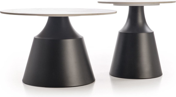 Изображение товара Комплект журнальных столиков Halmar Magneta (белый мрамор/черный)