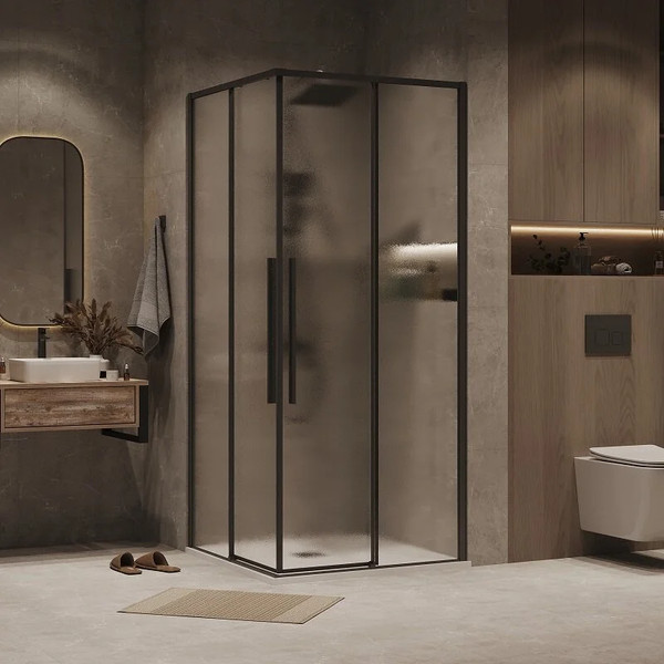 Изображение товара Душевой уголок Grossman Galaxy 120х80х195 / 300.K33.01.12R80L.21.02 (черный матовый/стекло шиншилла)