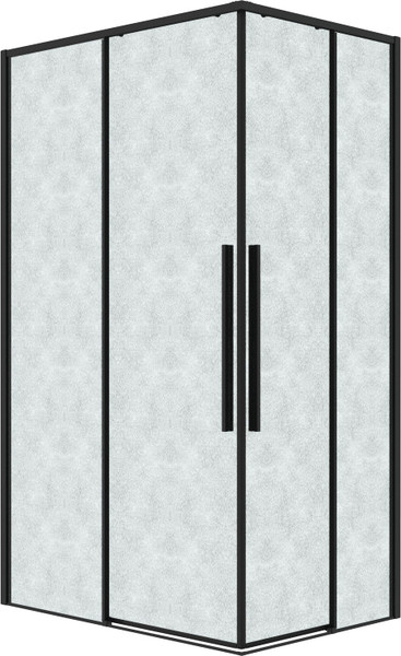 Изображение товара Душевой уголок Grossman Galaxy 120х80х195 / 300.K33.01.12R80L.21.02 (черный матовый/стекло шиншилла)
