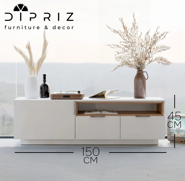 Изображение товара Тумба Dipriz Melamine 3 двери / Д.50196.1 (белый/артизан)