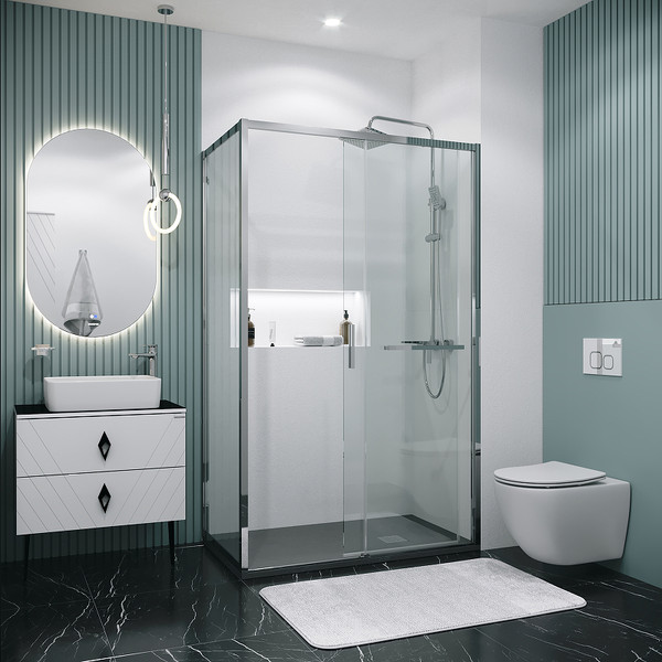 Изображение товара Душевая стенка Grossman Style 100х195 / 200.K33.05.100.10.00 (хром/стекло прозрачное)