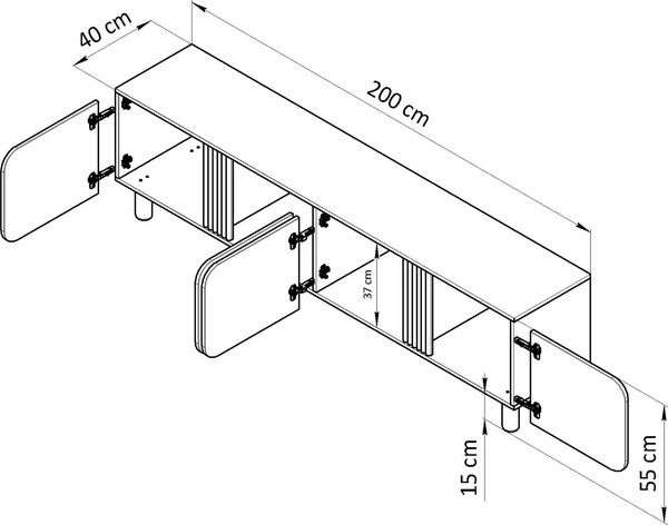 Изображение товара Тумба Dipriz Ola 4 дв / Д.50204.1 (белый)