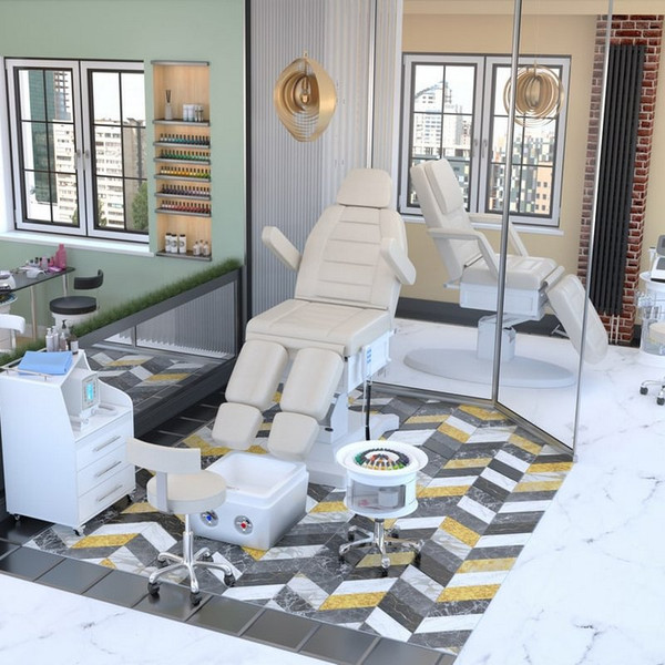 Изображение товара Косметологическое кресло Элеганс Сириус-09 (белый,  регулировка высоты и угла наклона спинки)